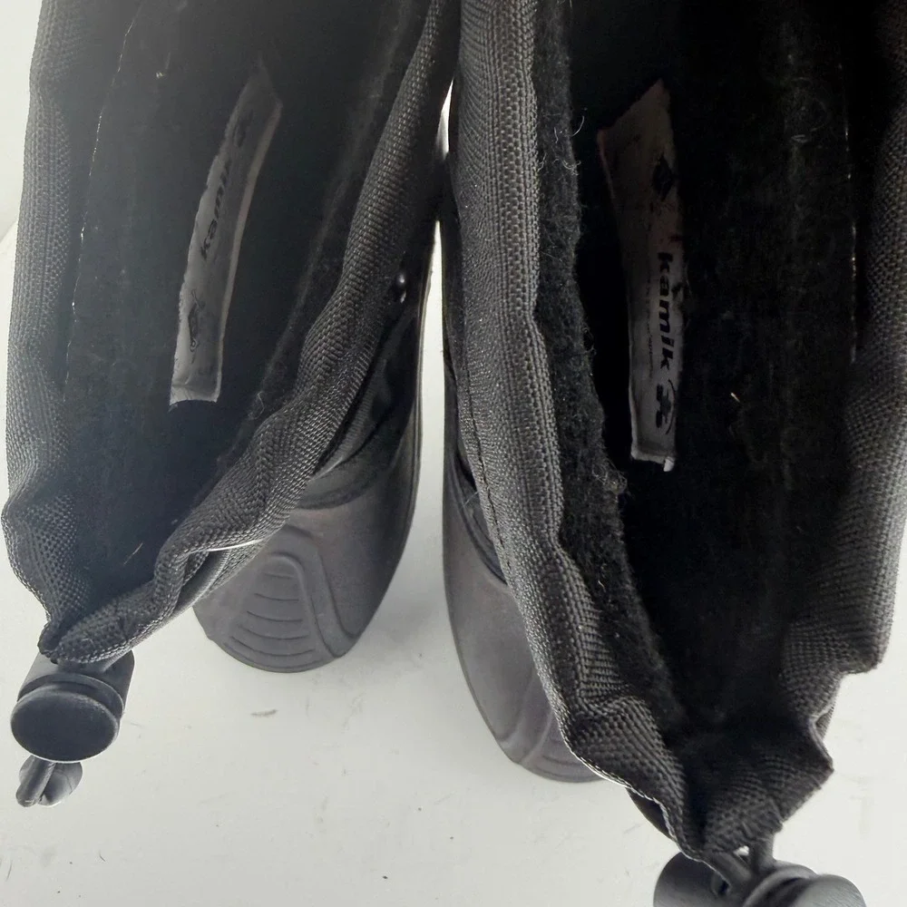 Kamik Kids Waterproof Winter Snow Boots Black Insulated Felt‎ Lined Size 12